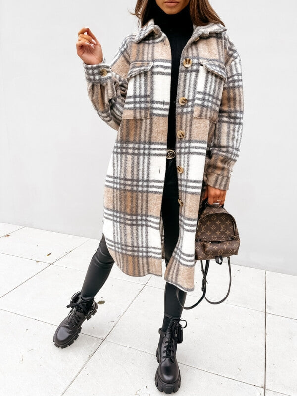 Kaitlyn™ - Karierter Longline-Jacke