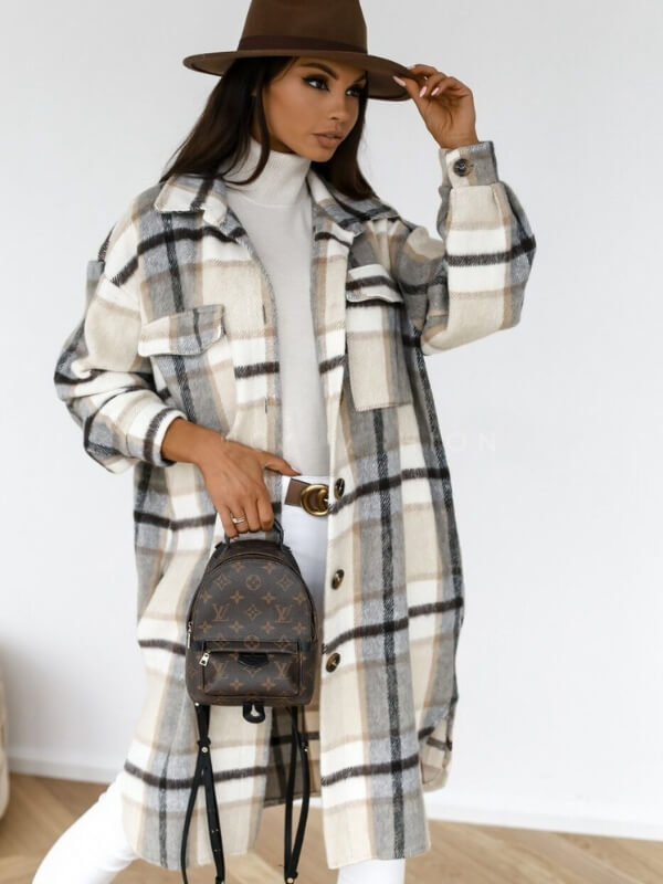 Kaitlyn™ - Karierter Longline-Jacke