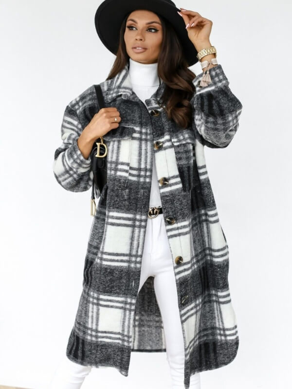 Kaitlyn™ - Karierter Longline-Jacke